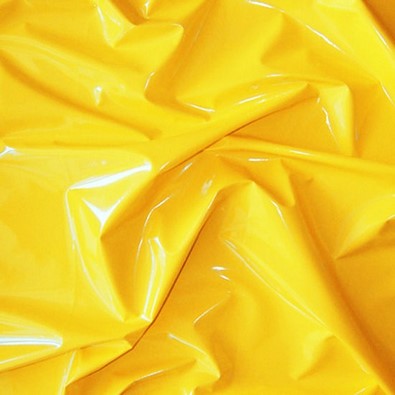Glossy Stretch Fetish Patent Vinyl Spandex Fabric / Yellow / Sold By The Yard