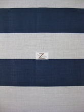 Poly Cotton 2 Inch Giant Stripe Fabric / White/Blue / Sold By The Yard