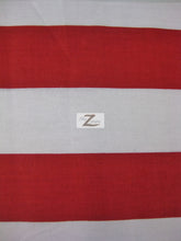 Poly Cotton 2 Inch Giant Stripe Fabric / White/Red / Sold By The Yard