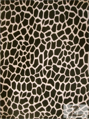 Brown Velboa Giraffe Animal Short Pile Fabric / Sold By The Yard