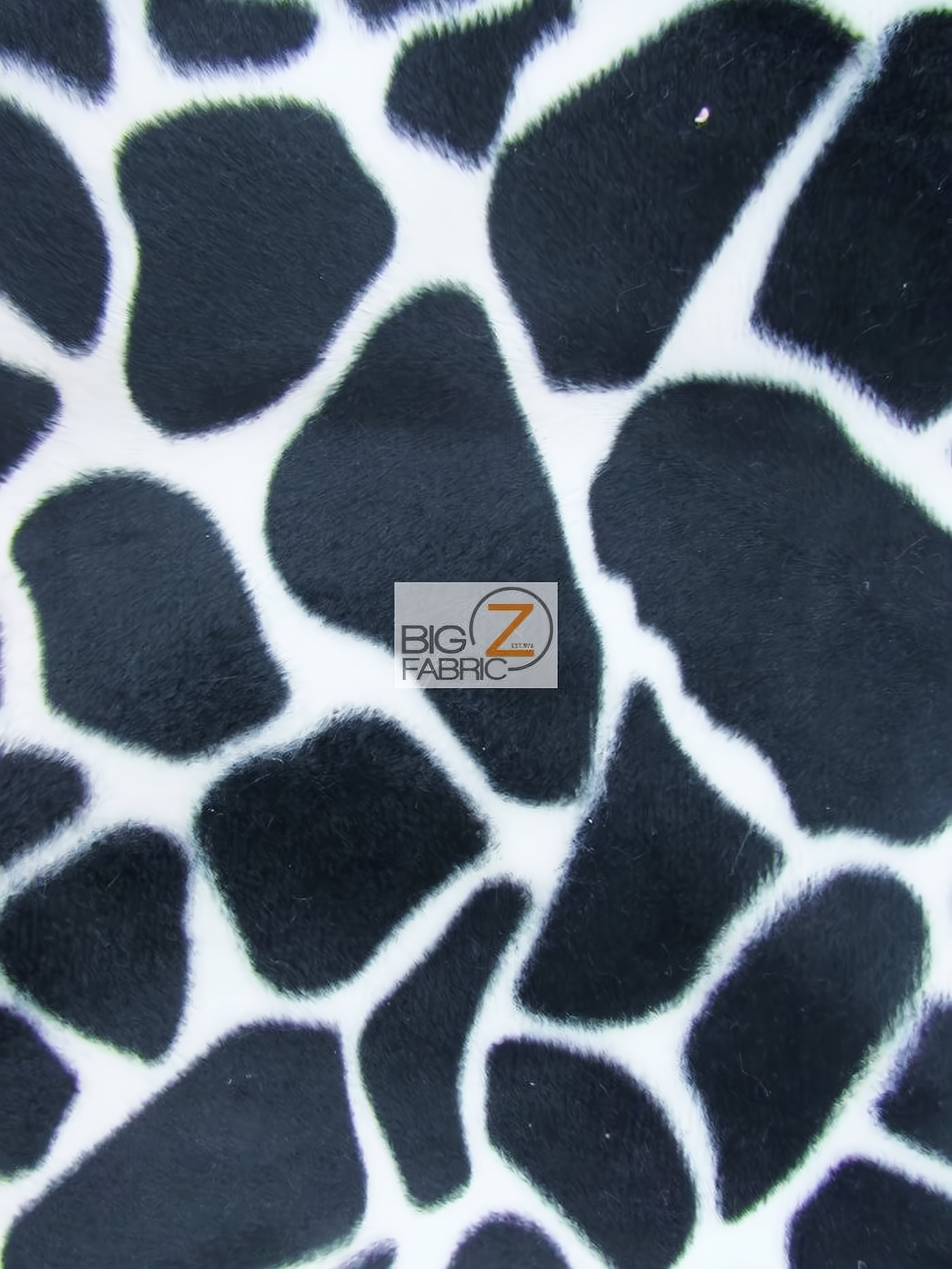 Safari White Velboa Giraffe Animal Short Pile Fabric / Sold By The Yard