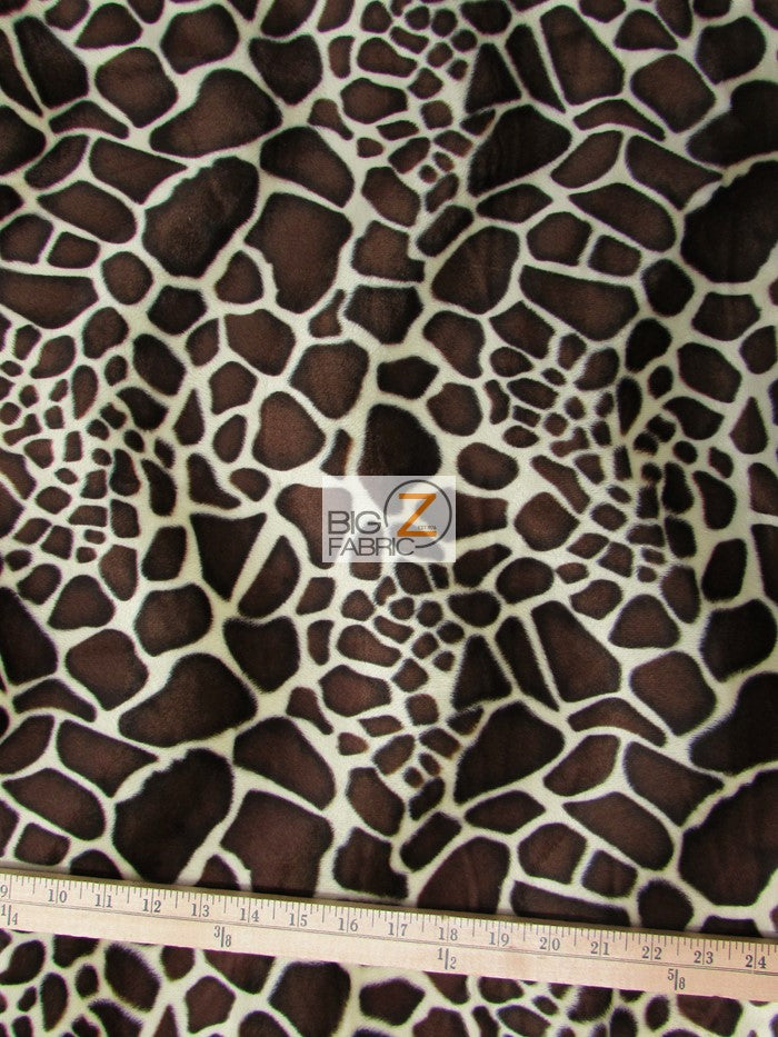 Safari Velboa Giraffe Animal Short Pile Fabric / By The Roll - 25 Yards