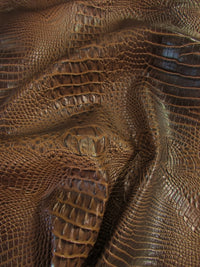 Molasses Brown Hydra Gator 3D Embossed Vinyl Fabric / Sold By The Yard