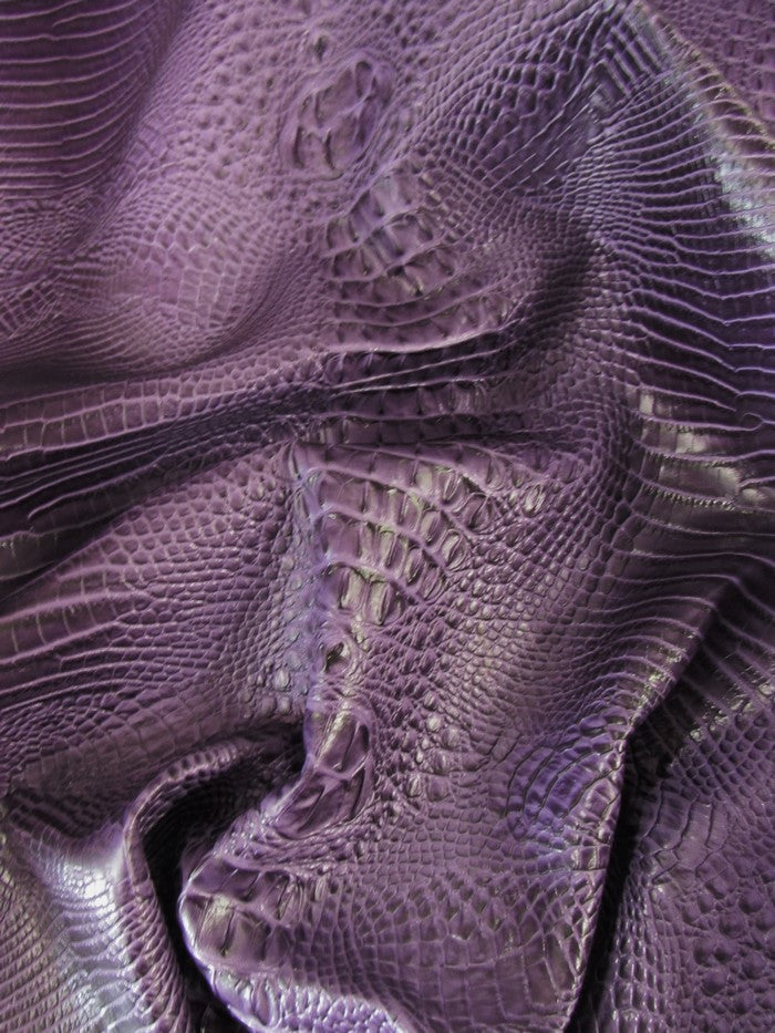 Passion Purple Hydra Gator 3D Embossed Vinyl Fabric / Sold By The Yard