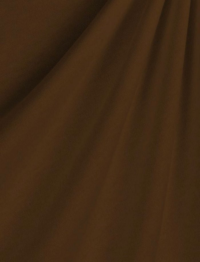 Heavy Interlock Poly Cotton Fabric  / Brown / Sold By The Yard