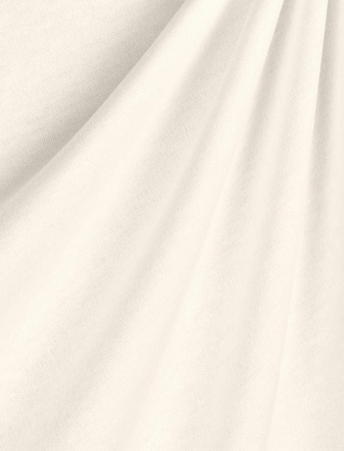 Heavy Interlock Poly Cotton Fabric  / Ivory / Sold By The Yard