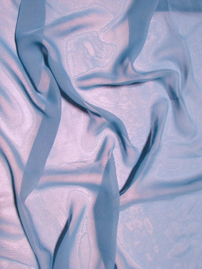 Solid Hi-Multi Chiffon Dress Fabric / Slate Blue / Sold By The Yard