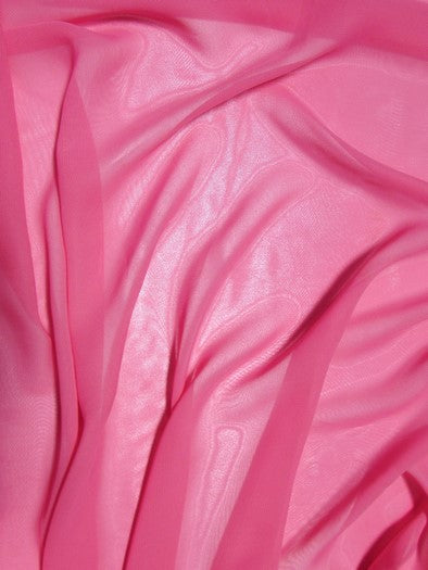 Solid Hi-Multi Chiffon Dress Fabric / Bubble Gum / Sold By The Yard