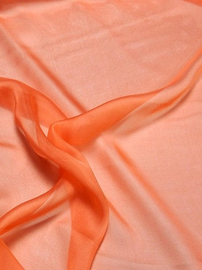 Solid Hi-Multi Chiffon Dress Fabric / Coral / Sold By The Yard
