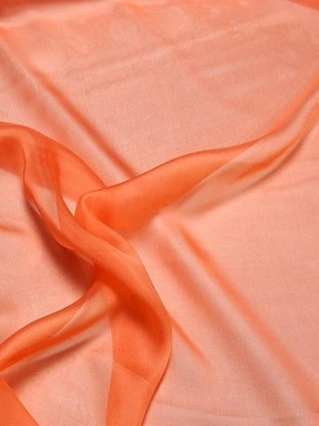 Solid Hi-Multi Chiffon Dress Fabric / Coral / Sold By The Yard