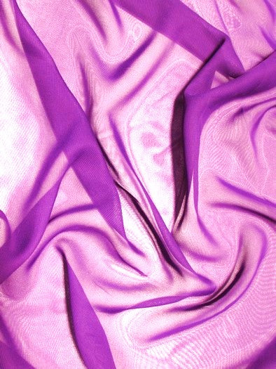 Solid Hi-Multi Chiffon Dress Fabric / Grape / 20 Yard Roll