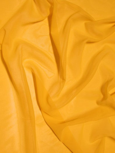 Solid Hi-Multi Chiffon Dress Fabric / Canary Yellow / 40 Yard Roll