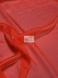 Solid Hi-Multi Chiffon Dress Fabric / Ruby Red / Sold By The Yard
