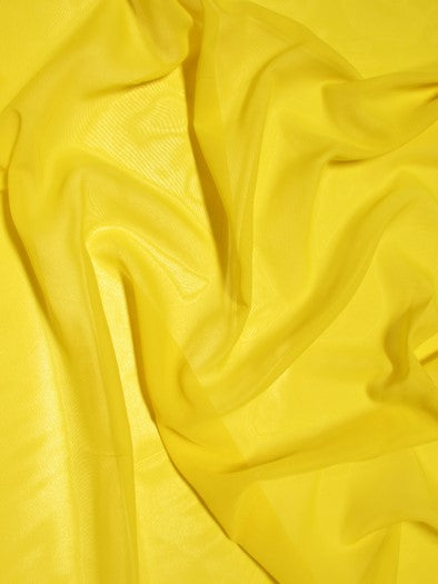 Solid Hi-Multi Chiffon Dress Fabric / Yellow / Sold By The Yard