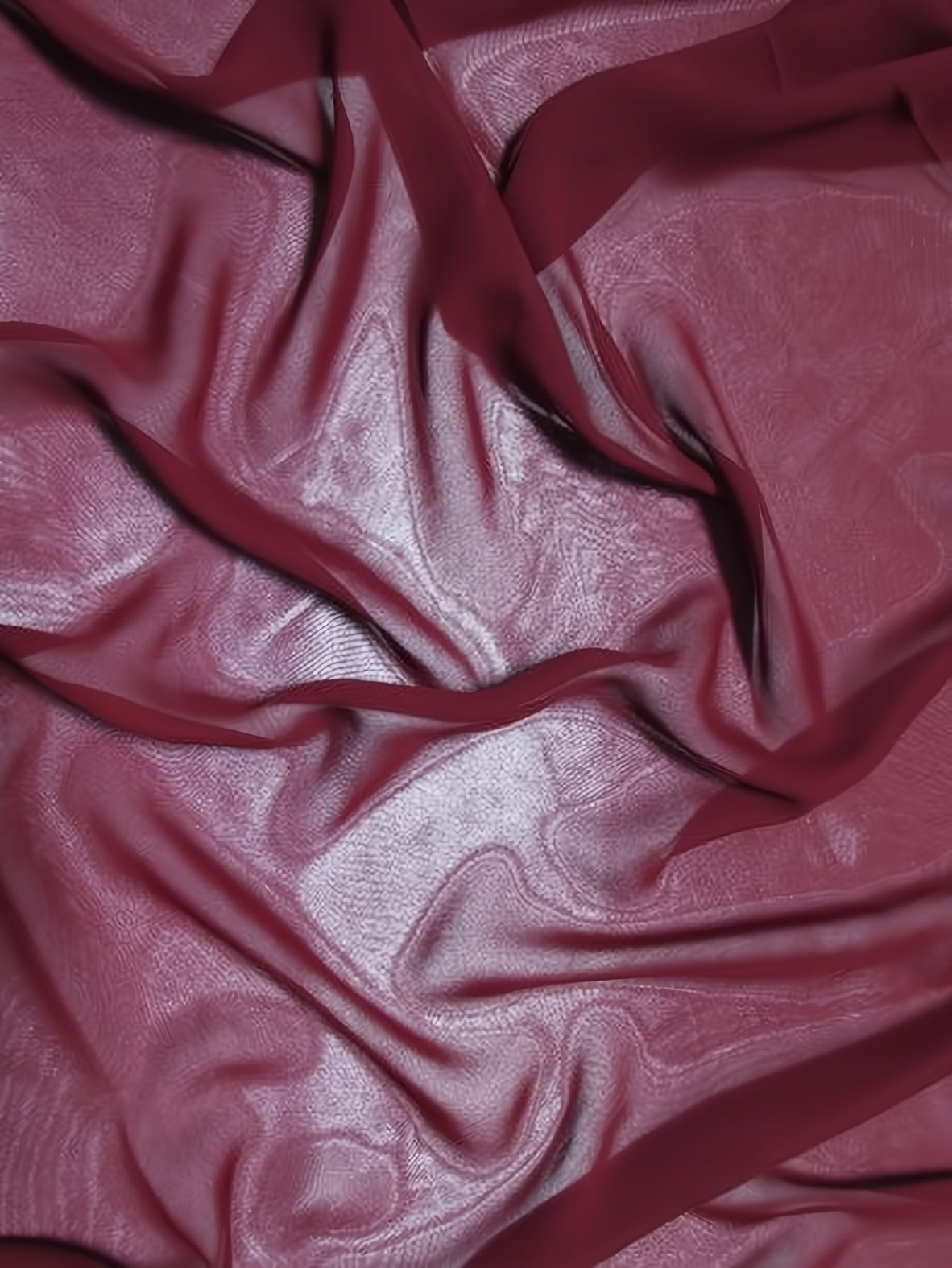 High Multi Chiffon By The Roll - 20 Yard Bolt - Burgundy