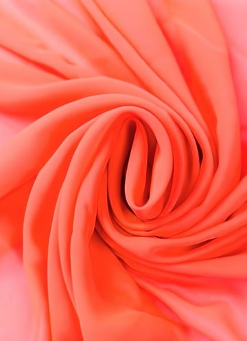 Solid Hi-Multi Chiffon Dress Fabric / Neon Coral / 20 Yard Roll