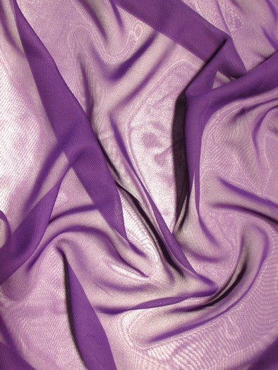 Solid Hi-Multi Chiffon Dress Fabric / Purple / Sold By The Yard