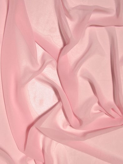 Solid Hi-Multi Chiffon Dress Fabric / Pink / Sold By The Yard