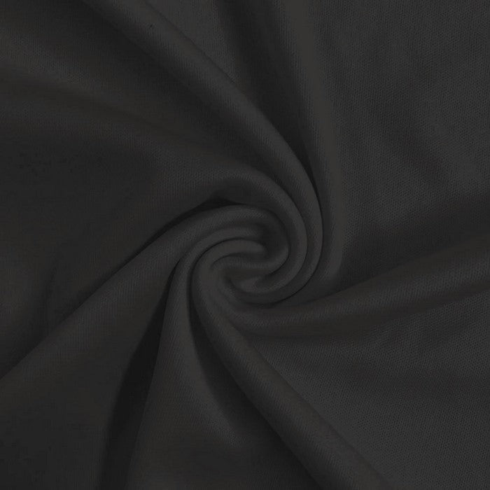 Solid Polyester Interlock Knit Fabric / Black / Sold By The Yard