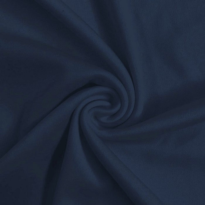 Solid Polyester Interlock Knit Fabric  / Navy Blue / Sold By The Yard