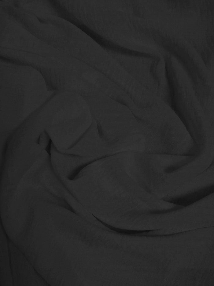 Distress Imitation Linen Fabric / Black / Sold By The Yard