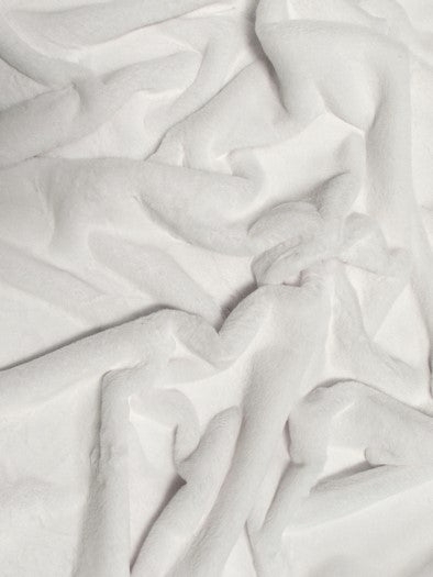 White Half Shag Faux Fur Fabric (Beaver) / Sold By The Yard
