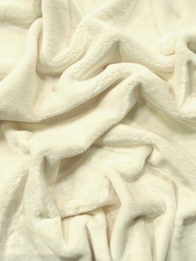 Half Shag Faux Fur Fabric (Beaver)(Knit Backing) / Ivory (Second Quality Goods) / Sold By The Yard