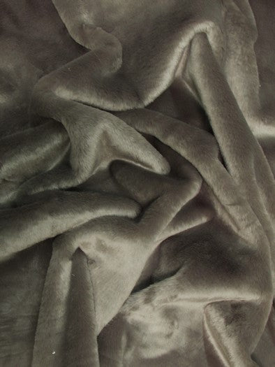 Pewter Half Shag Fabric (Beaver)(Knit Backing) / Sold By The Yard