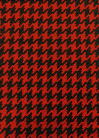 Houndstooth Upholstery Fabric / Crimson/Black / Sold By The Yard
