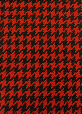 Houndstooth Upholstery Fabric / Crimson/Black / Sold By The Yard