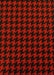 Houndstooth Upholstery Fabric / Crimson/Black / Sold By The Yard