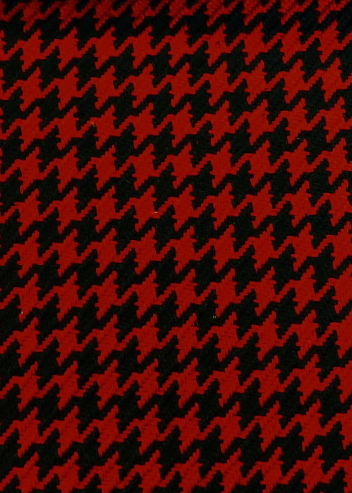 Houndstooth Upholstery Fabric / Dark Red/Black / Sold By The Yard