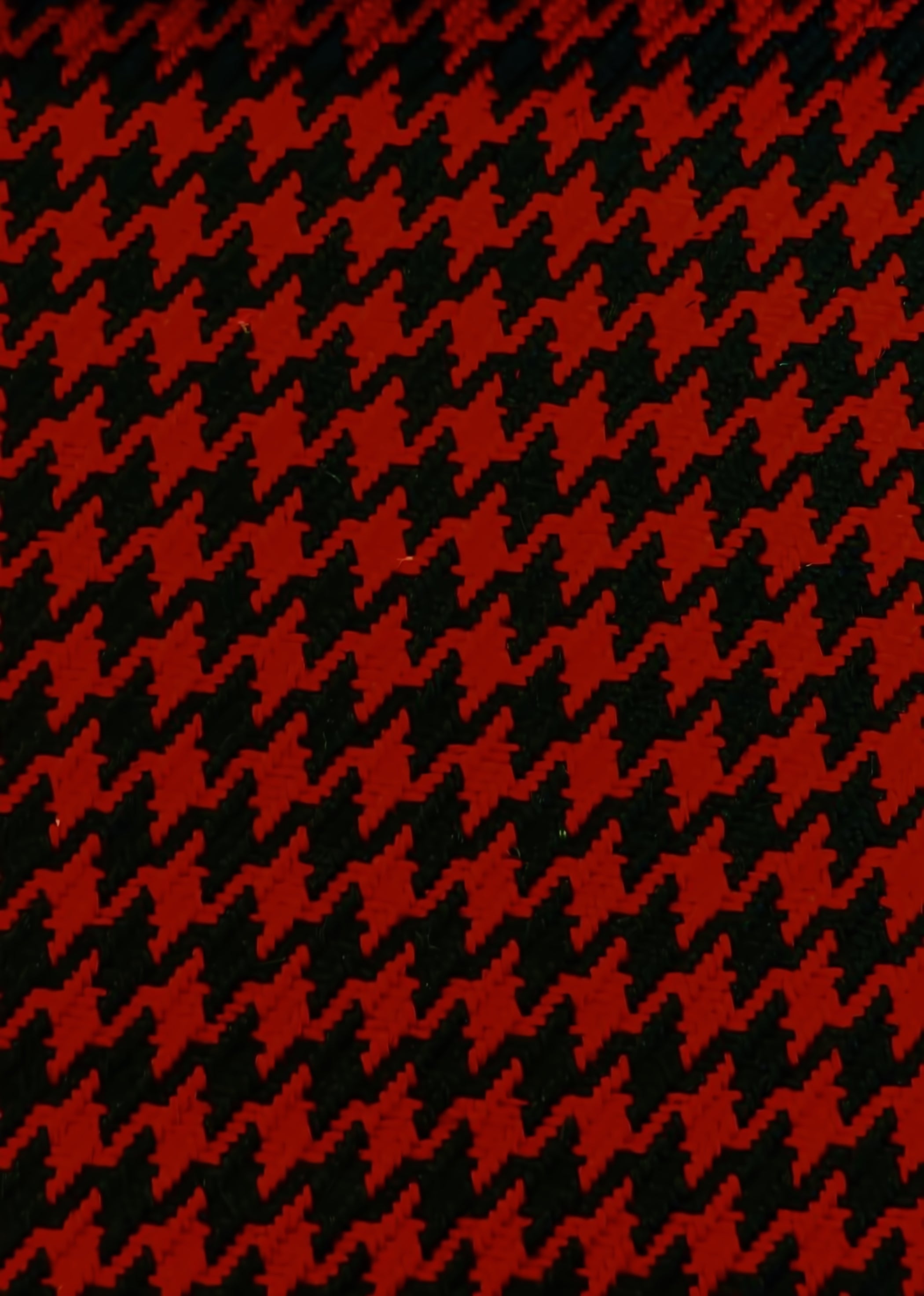 Houndstooth Upholstery Fabric / Dark Red/Black / Sold By The Yard