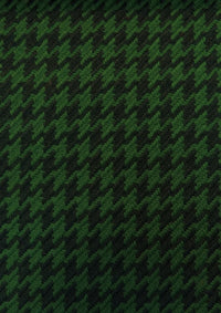 Houndstooth Upholstery Fabric / Green/Black / Sold By The Yard