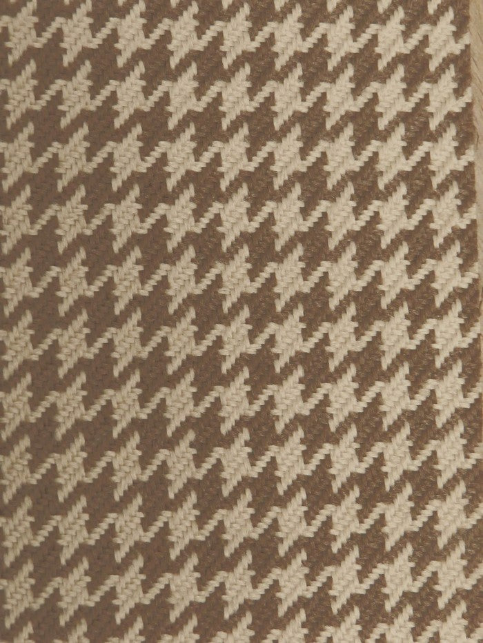 Houndstooth Upholstery Fabric / Brown/Latte / Sold By The Yard-1
