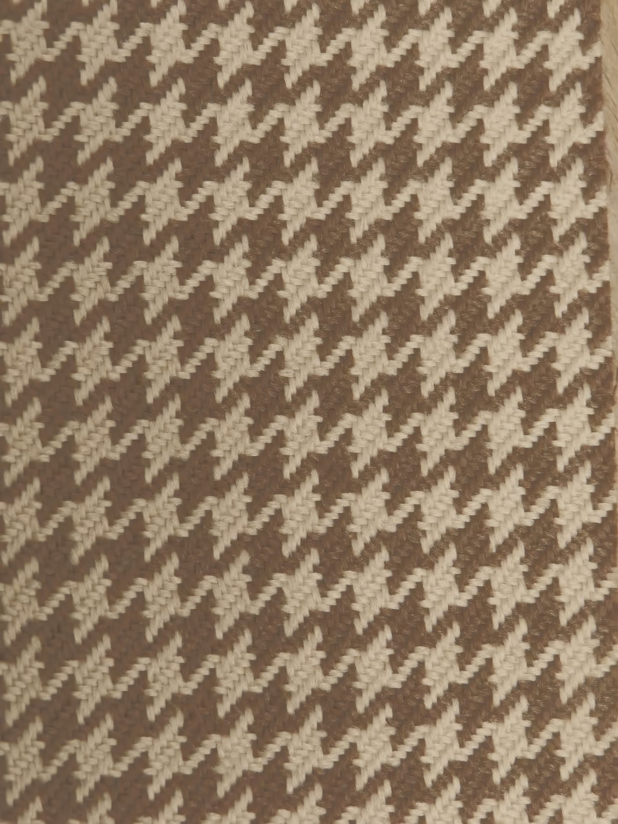 Houndstooth Upholstery Fabric / Brown/Latte / Sold By The Yard