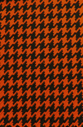 Houndstooth Upholstery Fabric / Orange/Black / Sold By The Yard