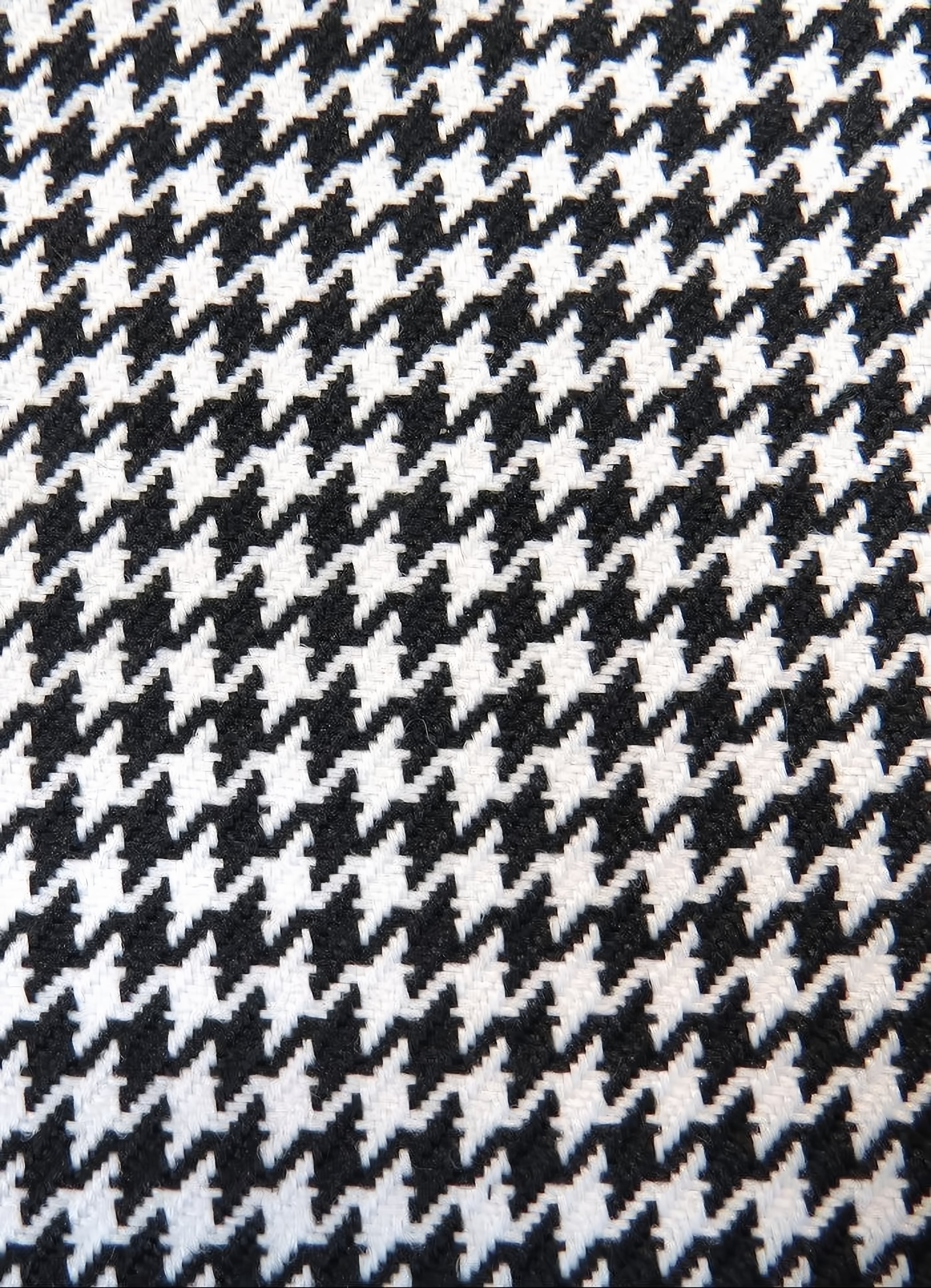 Houndstooth Upholstery Fabric / White/Black / Sold By The Yard