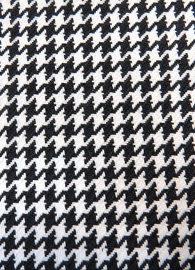 Houndstooth Upholstery Fabric / White/Black / Sold By The Yard