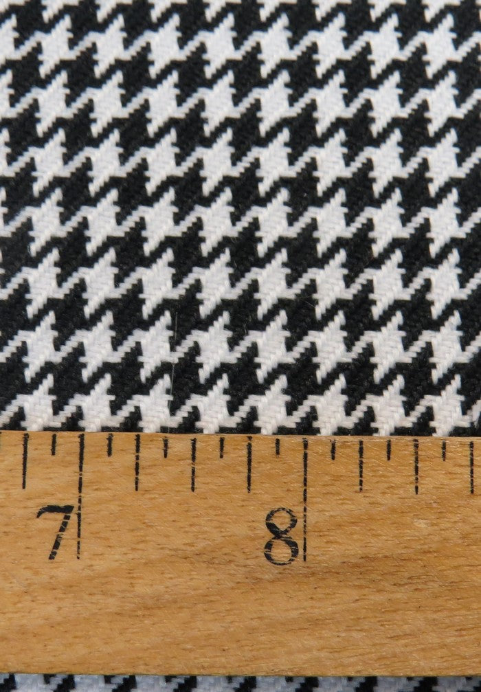 Houndstooth Upholstery Fabric / White/Black / Sold By The Yard - 0