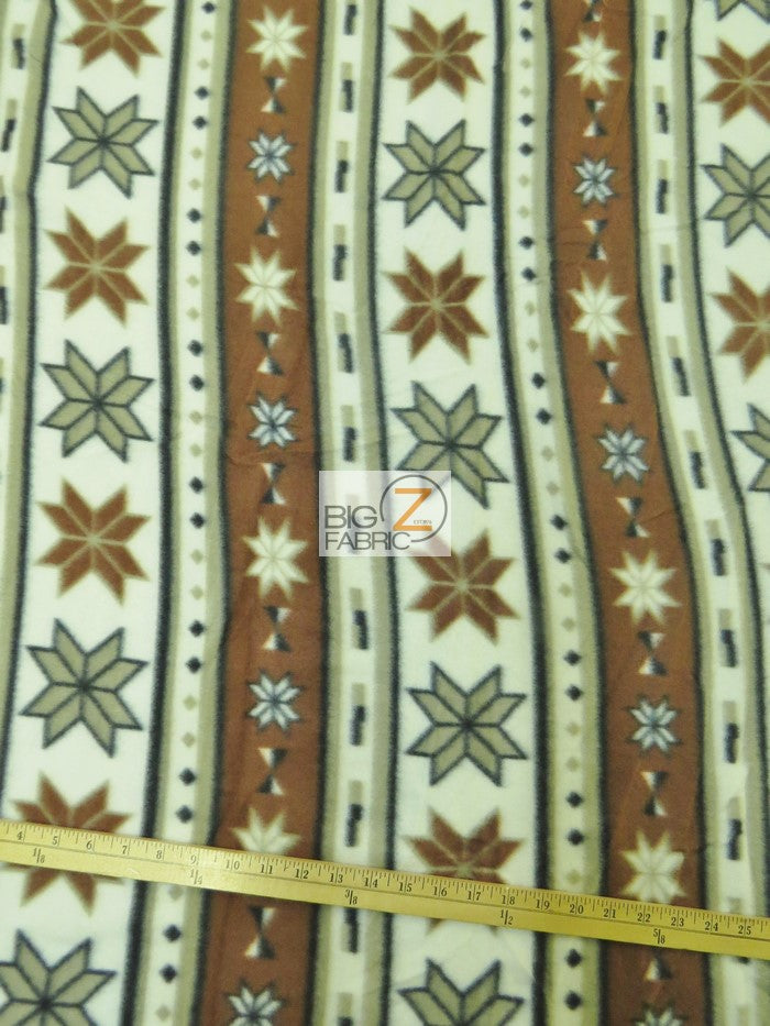 Fleece Printed Fabric Native Indian / Tribal Stars / Sold By The Yard