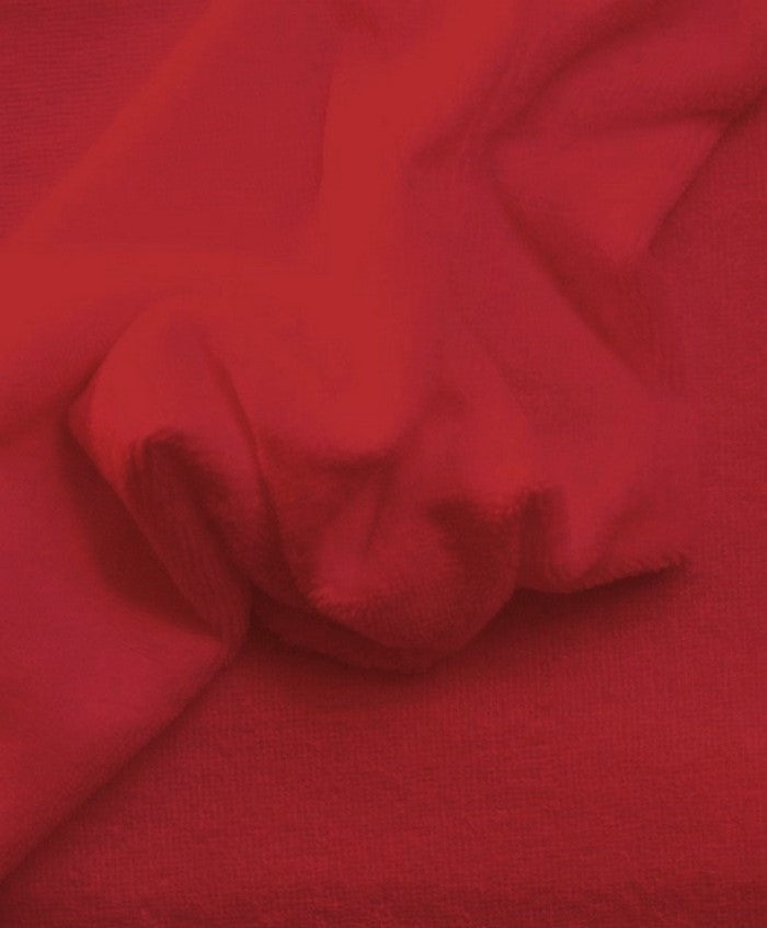 French Terry Polyester Rayon Spandex Fabric / Red / Sold By The Yard