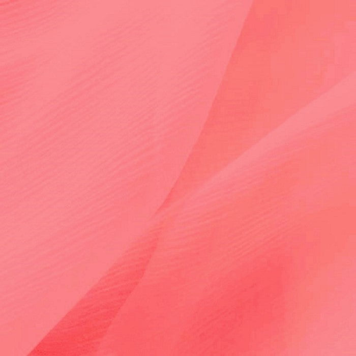 Crushed Chiffon Fabric / Coral / Sold By The Yard