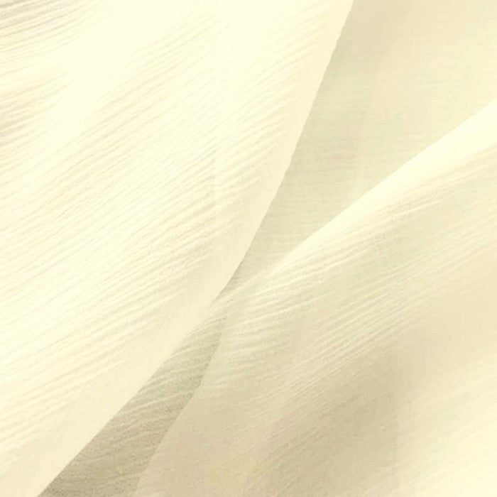 Crushed Chiffon Fabric / Ivory / Sold By The Yard