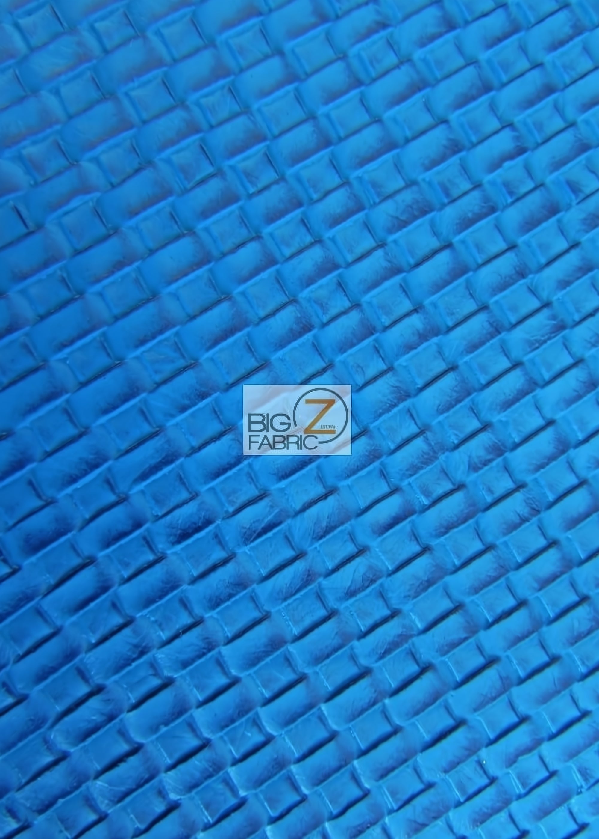 Lattice Basket Weave Upholstery Vinyl Fabric / Blue / Sold By The Yard Closeout!!!