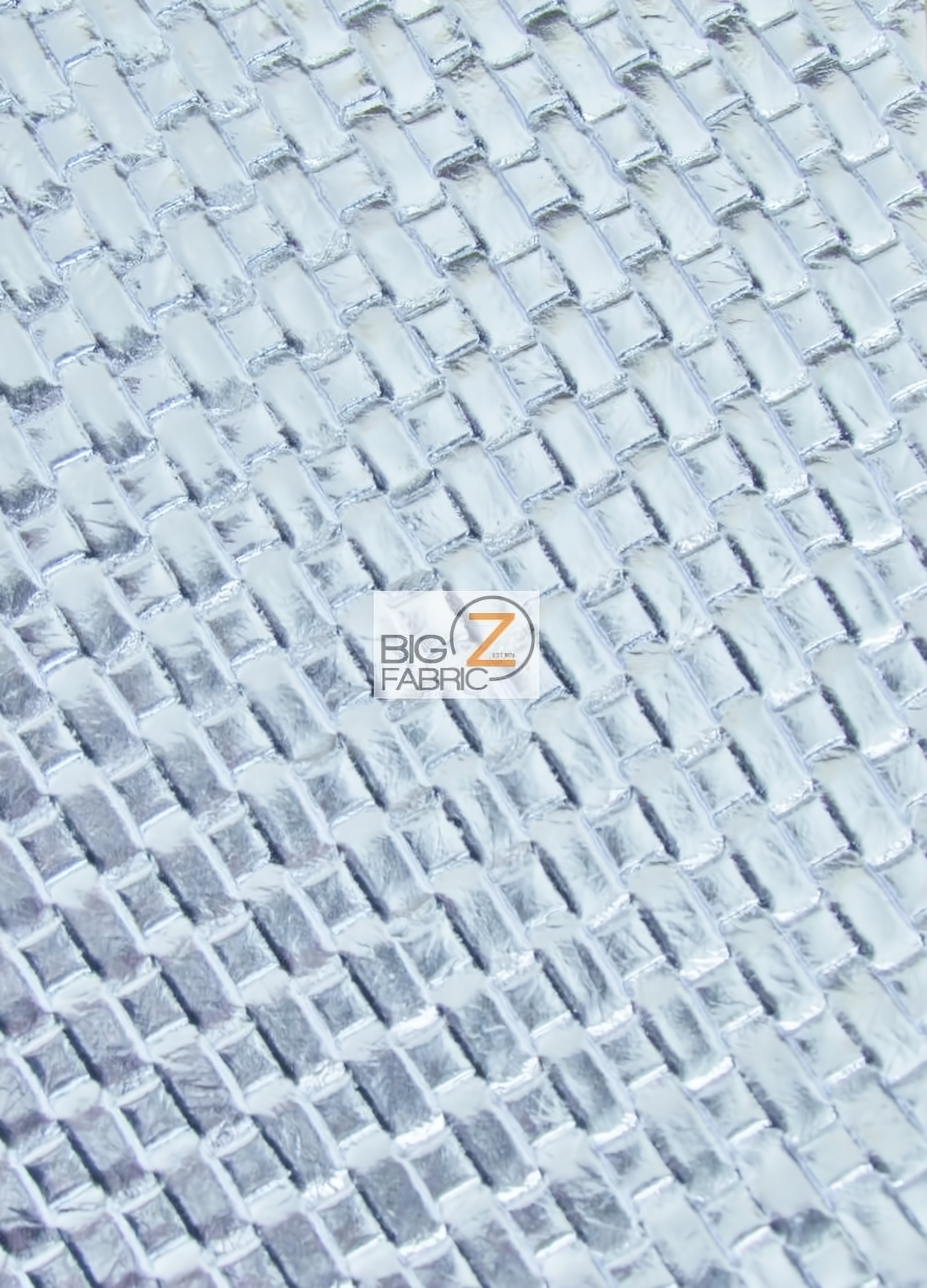 Lattice Basket Weave Upholstery Vinyl Fabric / Silver / Sold By The Yard