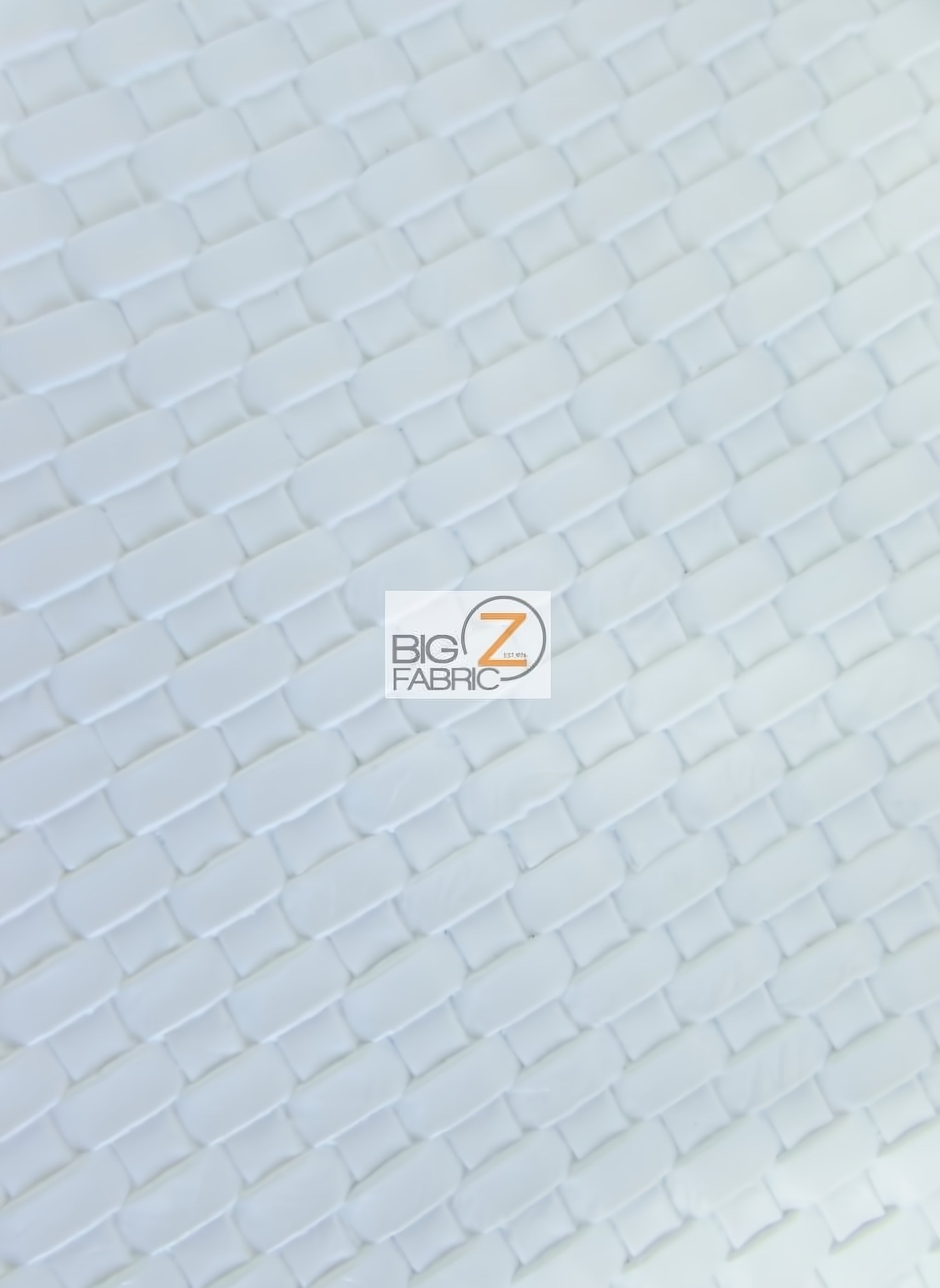 Lattice Basket Weave Upholstery Vinyl Fabric / White / Sold By The Yard Closeout!!!