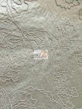 Luminous Crinkled Floral Upholstery Fabric / Beige / Sold By The Yard