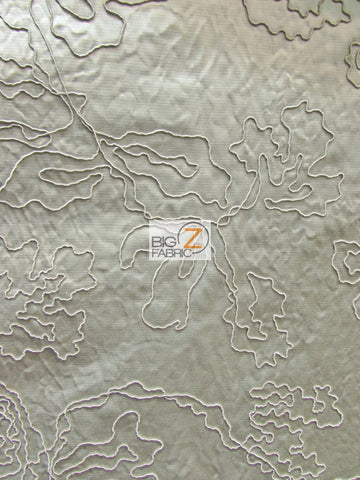 Luminous Crinkled Floral Upholstery Fabric / Beige / Sold By The Yard