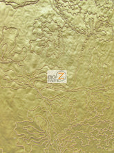 Luminous Crinkled Floral Upholstery Fabric / Citrine / Sold By The Yard